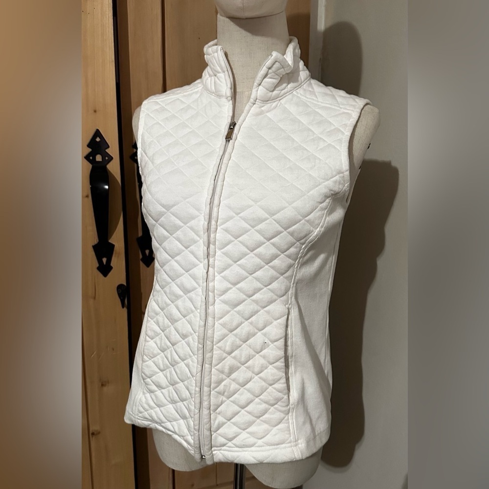 Croft & Barrow Quilted White Vest Classic Layering XSP - Picture 2 of 7